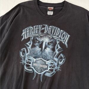 Vintage Harley Davidson Blue Eagle Flames L/XL Boston motorcycle shirt